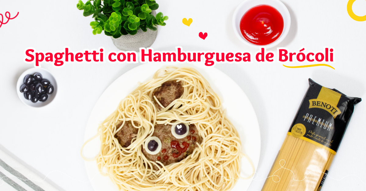 SPAGHETTI CON HAMBURGUESA DE BRÓCOLI