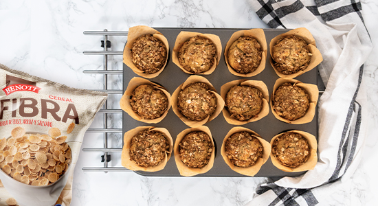 Muffin de plátano y Cereal Fibra Benoti